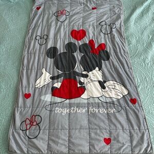 Disney Mickey and Minnie Gray and Red Blanket Kid Size